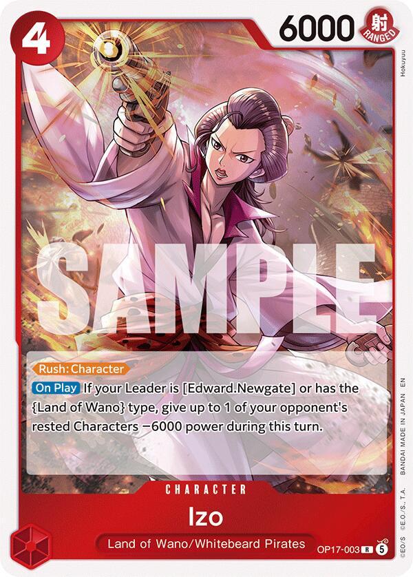 Izo OP17-003 card from The World's Strongest Warriors