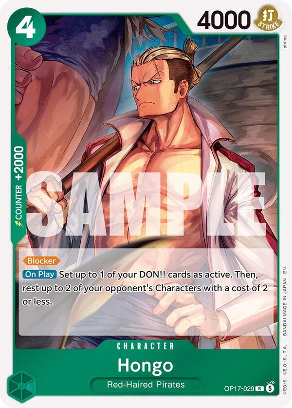Hongo OP17-029 card from The World's Strongest Warriors
