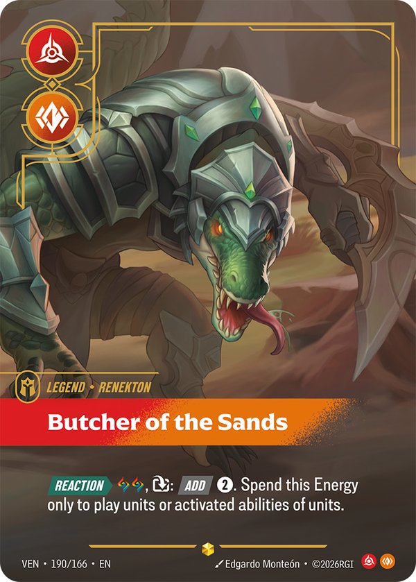 Renekton - Butcher of the Sands (Signature) 190*/166 card from Vendetta
