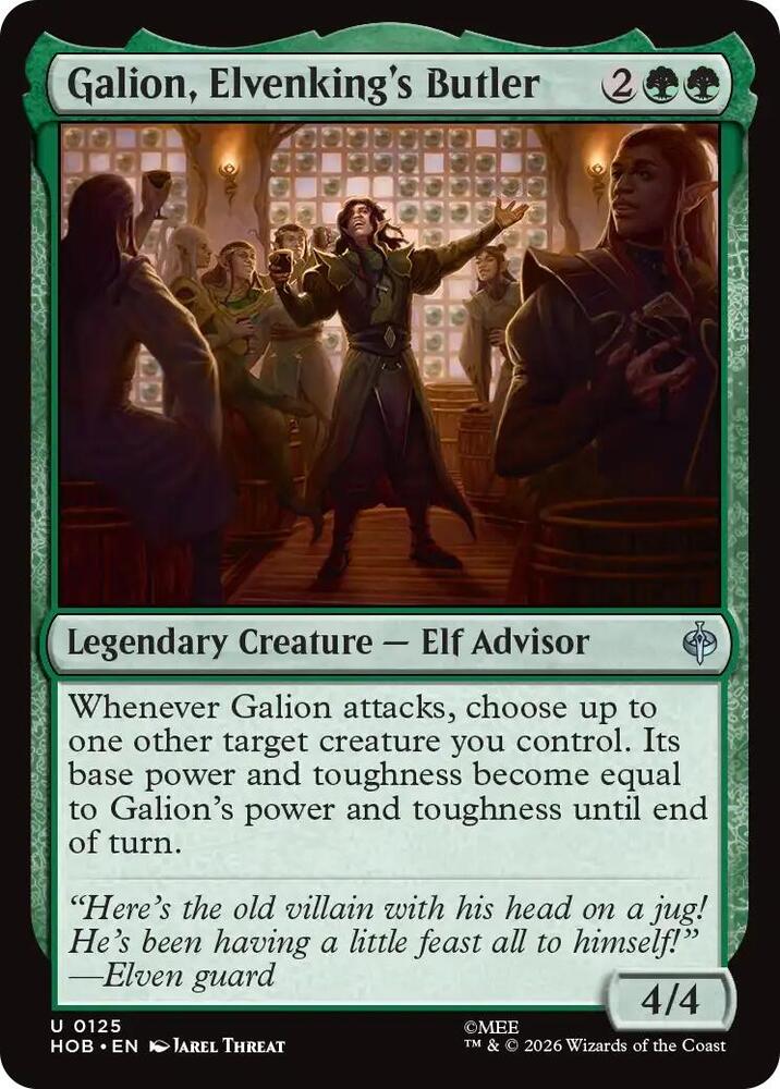 Galion, Elvenking's Butler 125 card from The Hobbit