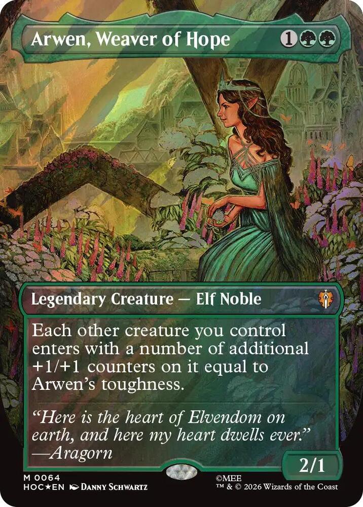 Arwen, Weaver of Hope (Borderless) (Surge Foil) 64 card from The Hobbit: Eternal-Legal