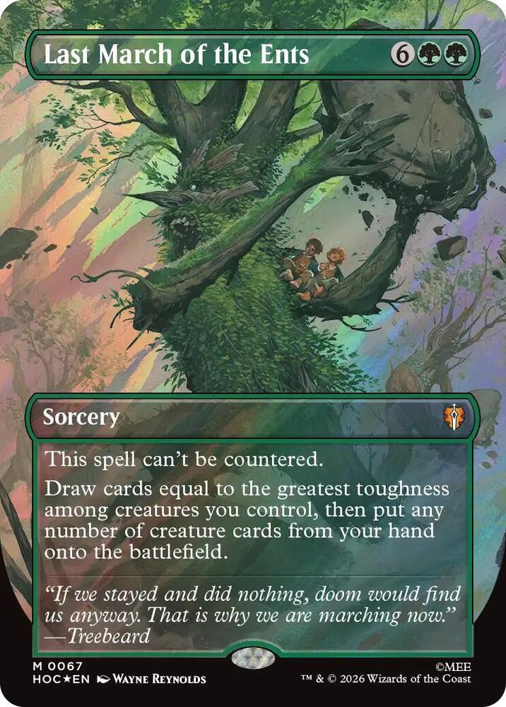 Last March of the Ents (Borderless) (Surge Foil) 67 card from The Hobbit: Eternal-Legal