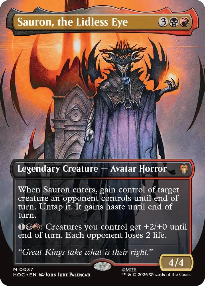 Sauron, the Lidless Eye (Borderless) 37 card from The Hobbit: Eternal-Legal
