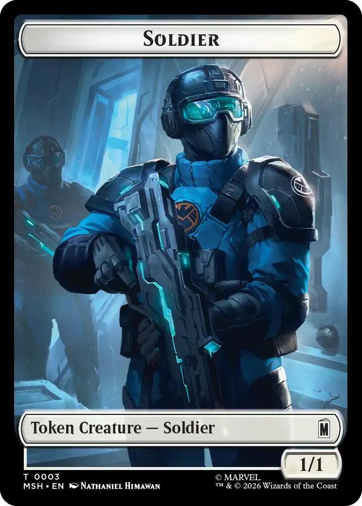 Soldier // Robot Villain Double-Sided Token 3 // 20 card from Marvel Super Heroes
