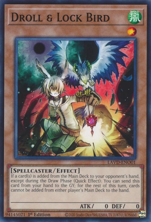 Droll & Lock Bird LAVD-ENO01 card from Legendary Arc-V Decks