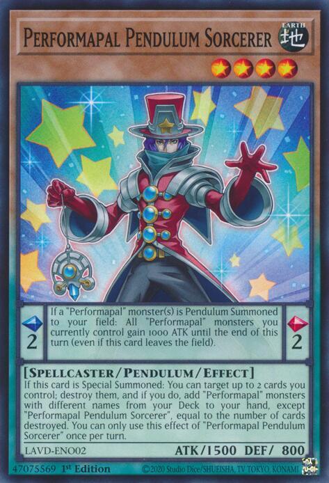 Performapal Pendulum Sorcerer LAVD-ENO02 card from Legendary Arc-V Decks