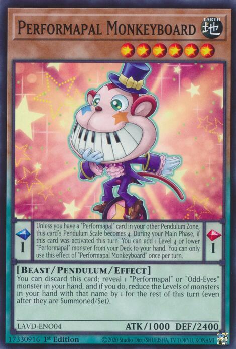 Performapal Monkeyboard LAVD-ENO04 card from Legendary Arc-V Decks