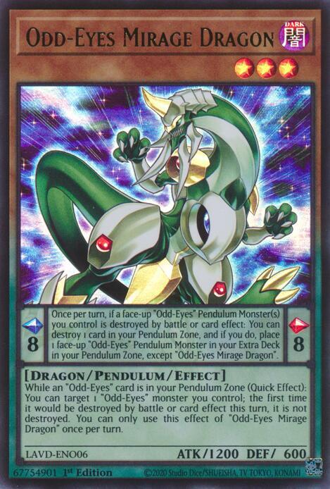 Odd-Eyes Mirage Dragon LAVD-ENO06 card from Legendary Arc-V Decks