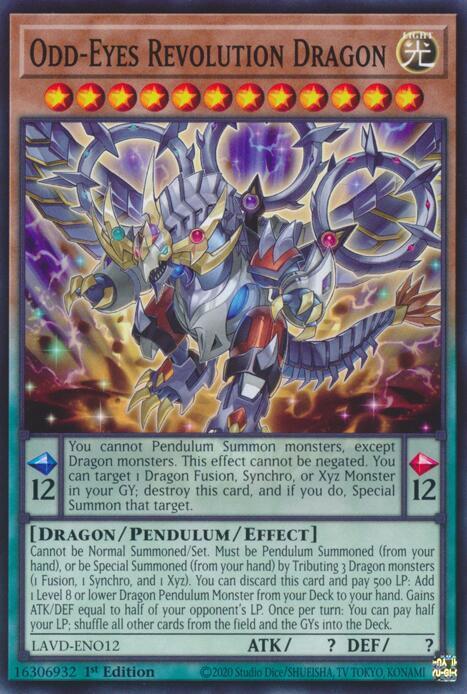 Odd-Eyes Revolution Dragon LAVD-ENO12 card from Legendary Arc-V Decks