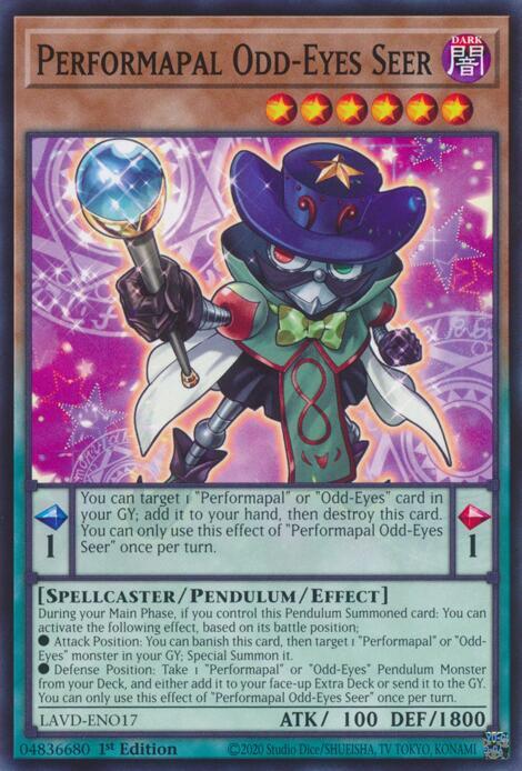 Performapal Odd-Eyes Seer LAVD-ENO17 card from Legendary Arc-V Decks