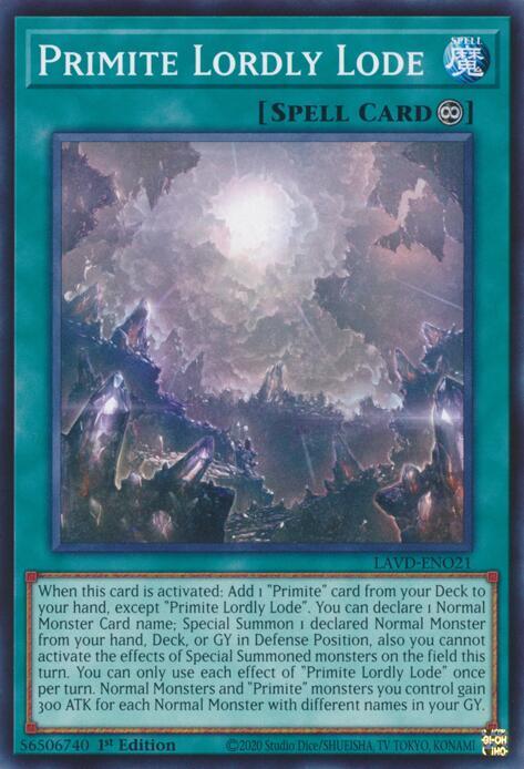 Primite Lordly Lode LAVD-ENO21 card from Legendary Arc-V Decks