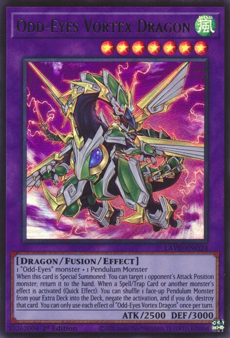 Odd-Eyes Vortex Dragon LAVD-ENO24 card from Legendary Arc-V Decks