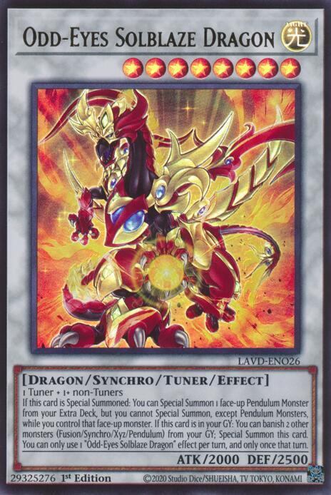 Odd-Eyes Solblaze Dragon LAVD-ENO26 card from Legendary Arc-V Decks