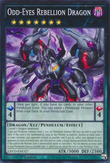 Odd-Eyes Rebellion Dragon LAVD-ENO27 card from Legendary Arc-V Decks
