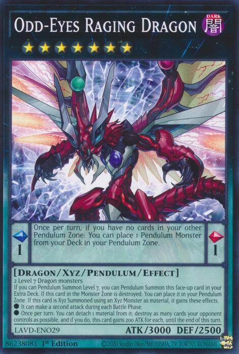 Odd-Eyes Raging Dragon LAVD-ENO29 card from Legendary Arc-V Decks
