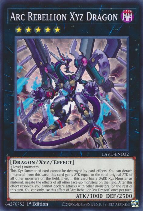 Arc Rebellion Xyz Dragon LAVD-ENO32 card from Legendary Arc-V Decks