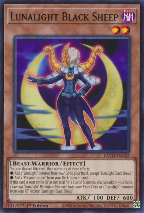 Lunalight Black Sheep LAVD-ENL02 card from Legendary Arc-V Decks