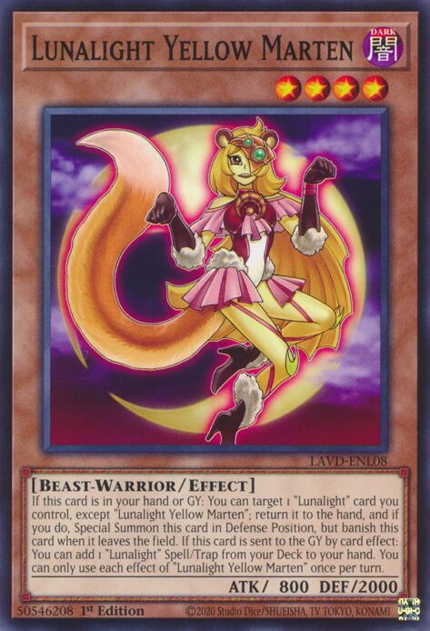 Lunalight Yellow Marten LAVD-ENL08 card from Legendary Arc-V Decks