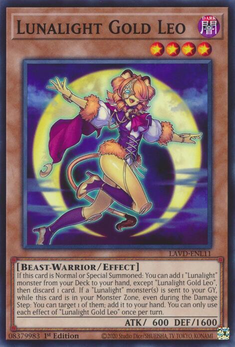 Lunalight Gold Leo LAVD-ENL11 card from Legendary Arc-V Decks