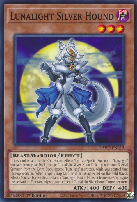 Lunalight Silver Hound LAVD-ENL12 card from Legendary Arc-V Decks