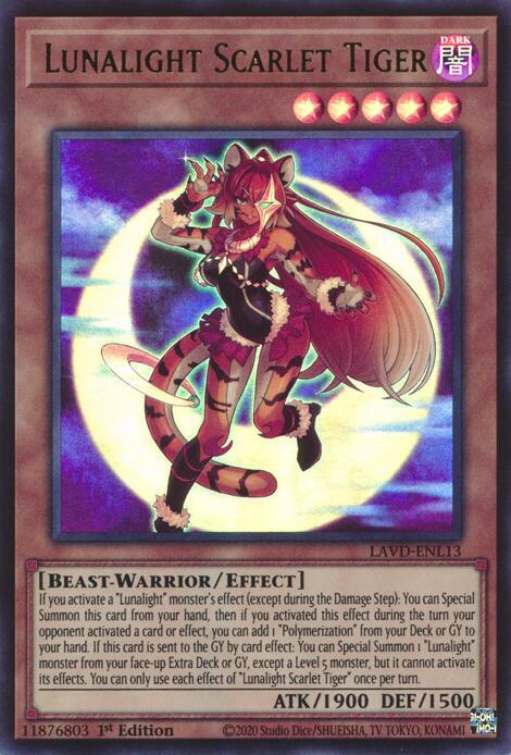 Lunalight Scarlet Tiger LAVD-ENL13 card from Legendary Arc-V Decks