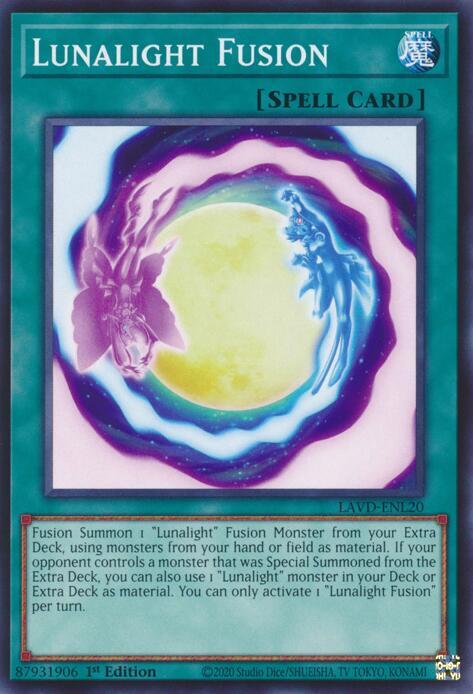 Lunalight Fusion LAVD-ENL20 card from Legendary Arc-V Decks