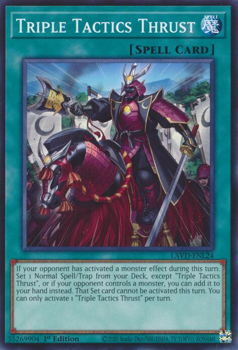 Triple Tactics Thrust LAVD-ENL24 card from Legendary Arc-V Decks