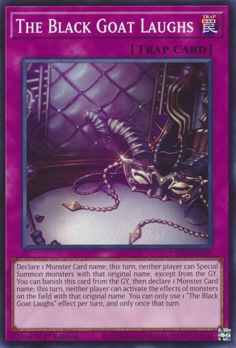 The Black Goat Laughs LAVD-ENL29 card from Legendary Arc-V Decks