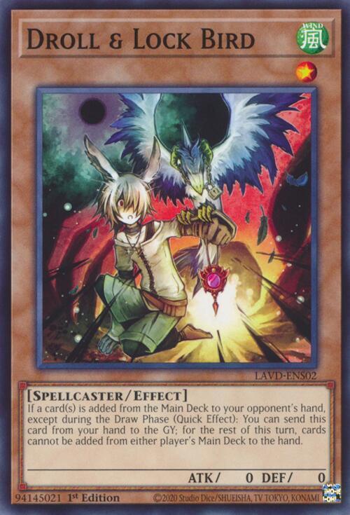 Droll & Lock Bird LAVD-ENS02 card from Legendary Arc-V Decks