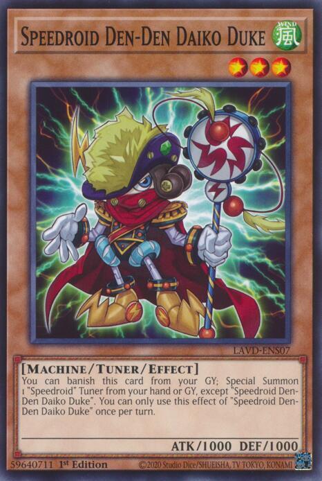 Speedroid Den-Den Daiko Duke LAVD-ENS07 card from Legendary Arc-V Decks