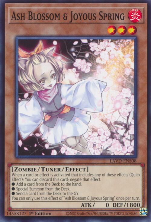 Ash Blossom & Joyous Spring LAVD-ENS08 card from Legendary Arc-V Decks