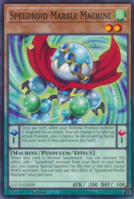 Speedroid Marble Machine LAVD-ENS09 card from Legendary Arc-V Decks