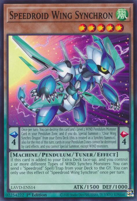Speedroid Wing Synchron LAVD-ENS14 card from Legendary Arc-V Decks