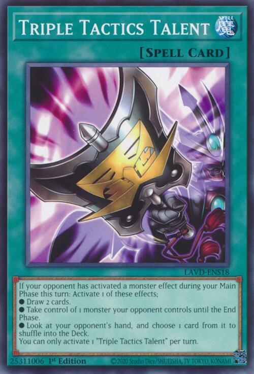 Triple Tactics Talent LAVD-ENS18 card from Legendary Arc-V Decks