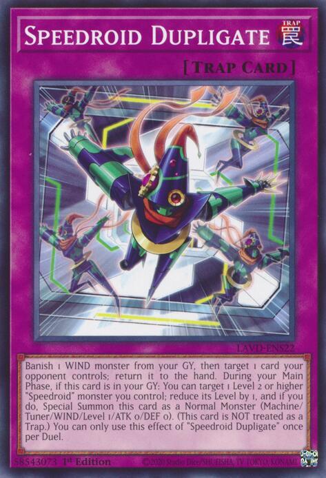 Speedroid Dupligate LAVD-ENS22 card from Legendary Arc-V Decks