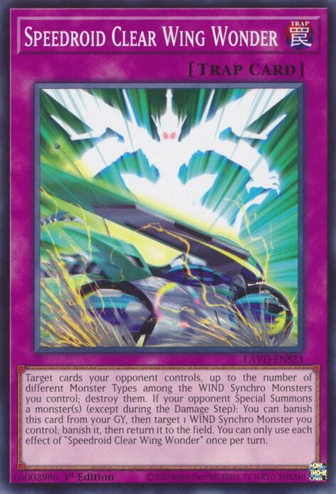 Speedroid Clear Wing Wonder LAVD-ENS23 card from Legendary Arc-V Decks