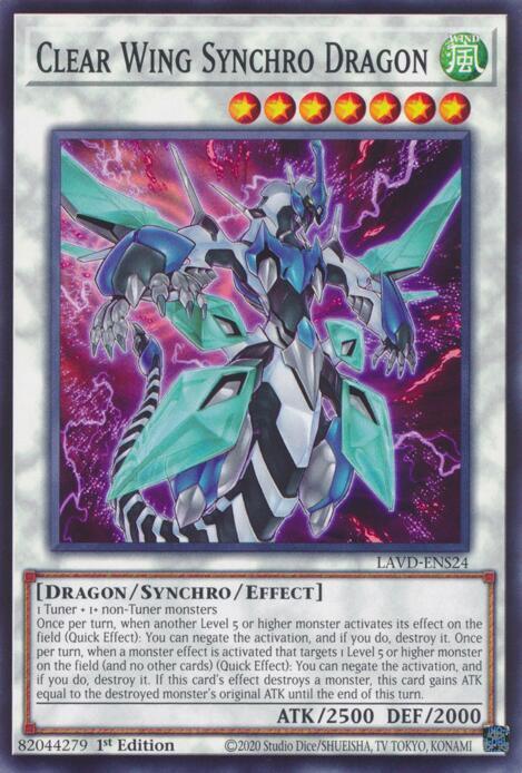 Clear Wing Synchro Dragon LAVD-ENS24 card from Legendary Arc-V Decks