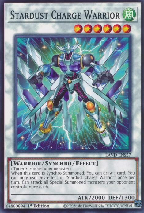 Stardust Charge Warrior LAVD-ENS27 card from Legendary Arc-V Decks