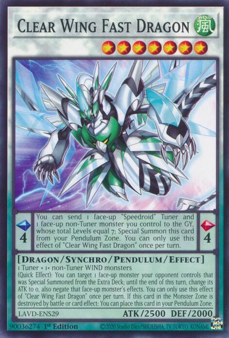 Clear Wing Fast Dragon LAVD-ENS29 card from Legendary Arc-V Decks