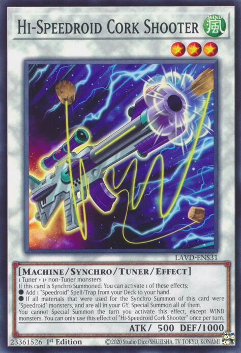 Hi-Speedroid Cork Shooter LAVD-ENS31 card from Legendary Arc-V Decks