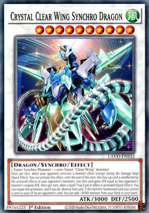 Crystal Clear Wing Synchro Dragon LAVD-ENS32 card from Legendary Arc-V Decks