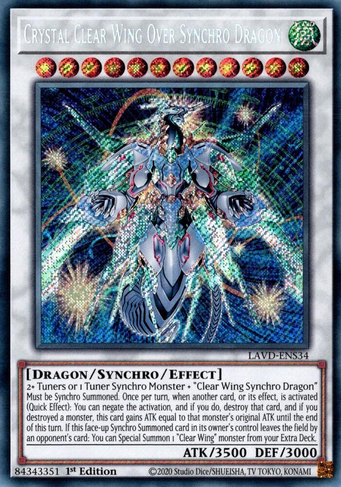 Crystal Clear Wing Over Synchro Dragon LAVD-ENS34 card from Legendary Arc-V Decks