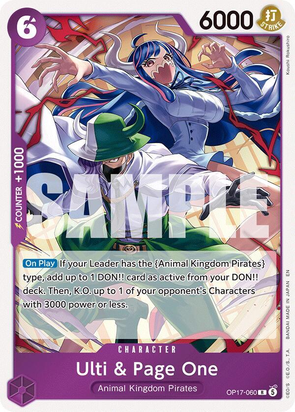 Ulti & Page One OP17-060 card from The World's Strongest Warriors