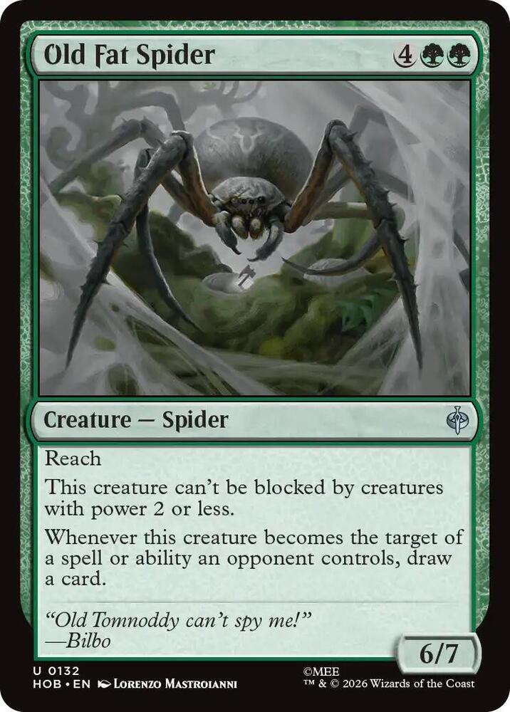 Old Fat Spider 132 card from The Hobbit