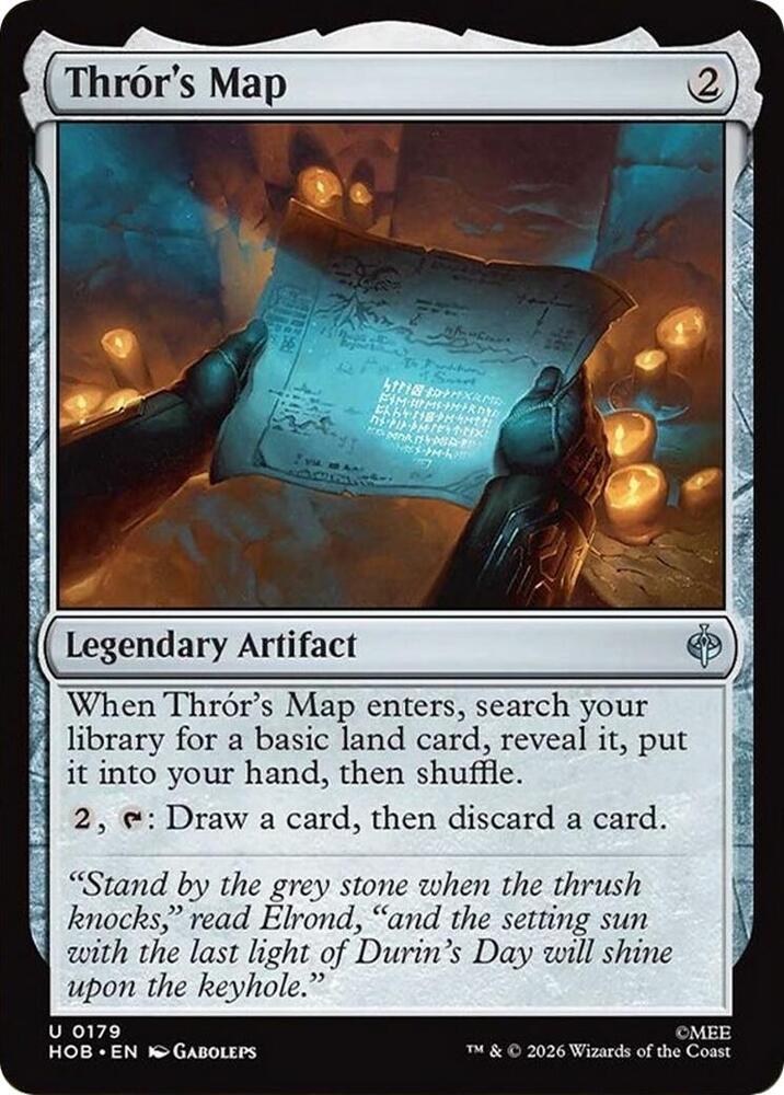 Thror's Map 179 card from The Hobbit