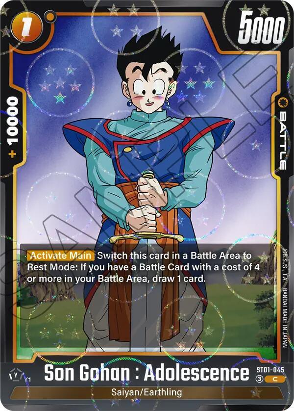 Son Gohan : Adolescence (Dragon Ball Pattern) ST01-045 card from Story Booster 01