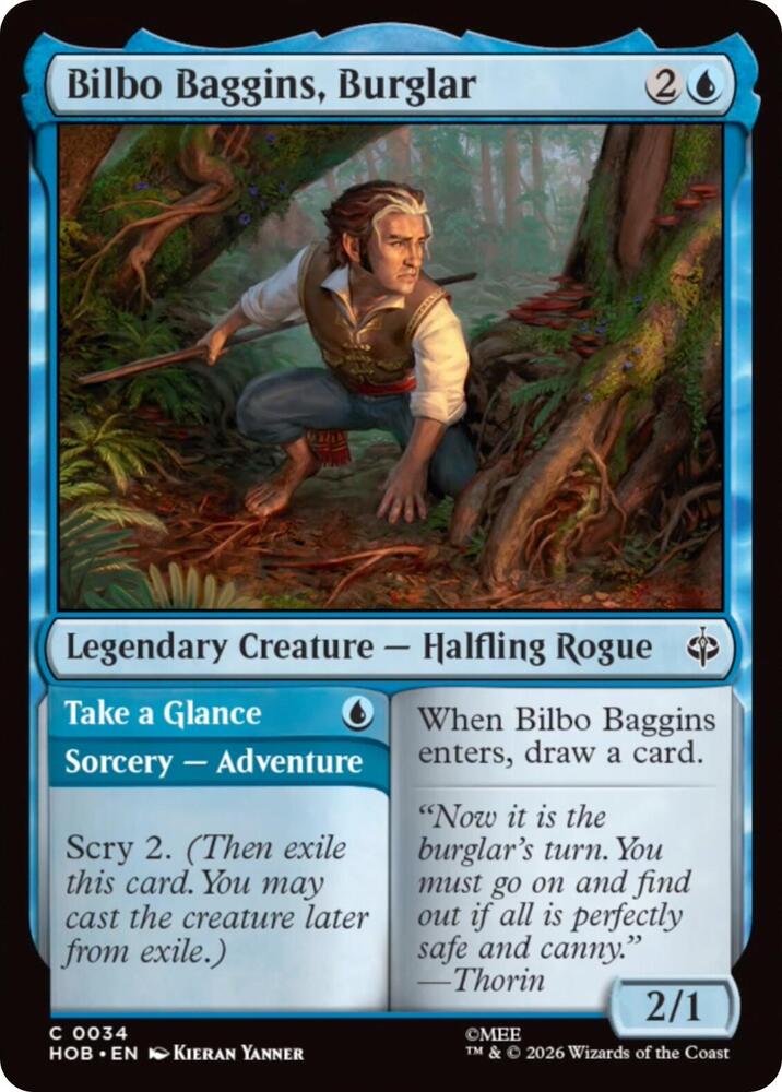 Bilbo Baggins, Burglar 34 card from The Hobbit
