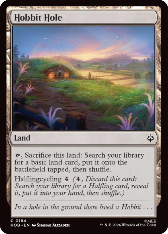 Hobbit Hole 184 card from The Hobbit