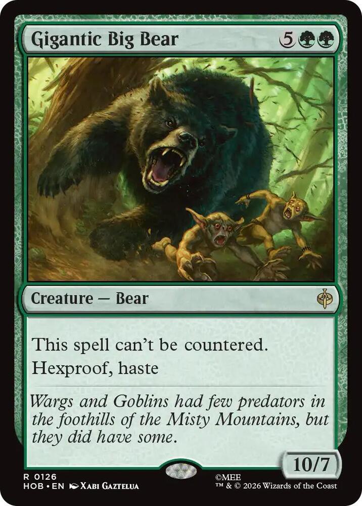 Gigantic Big Bear 126 card from The Hobbit