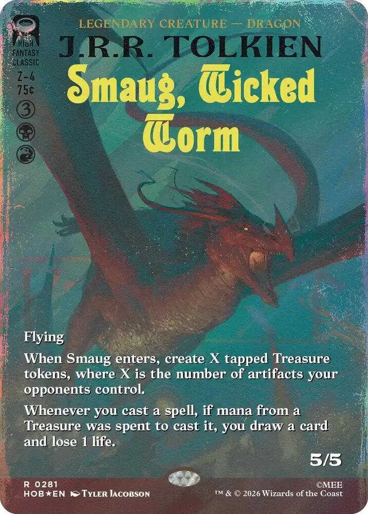 Smaug, Wicked Worm (Borderless) (Surge Foil) 281 card from The Hobbit
